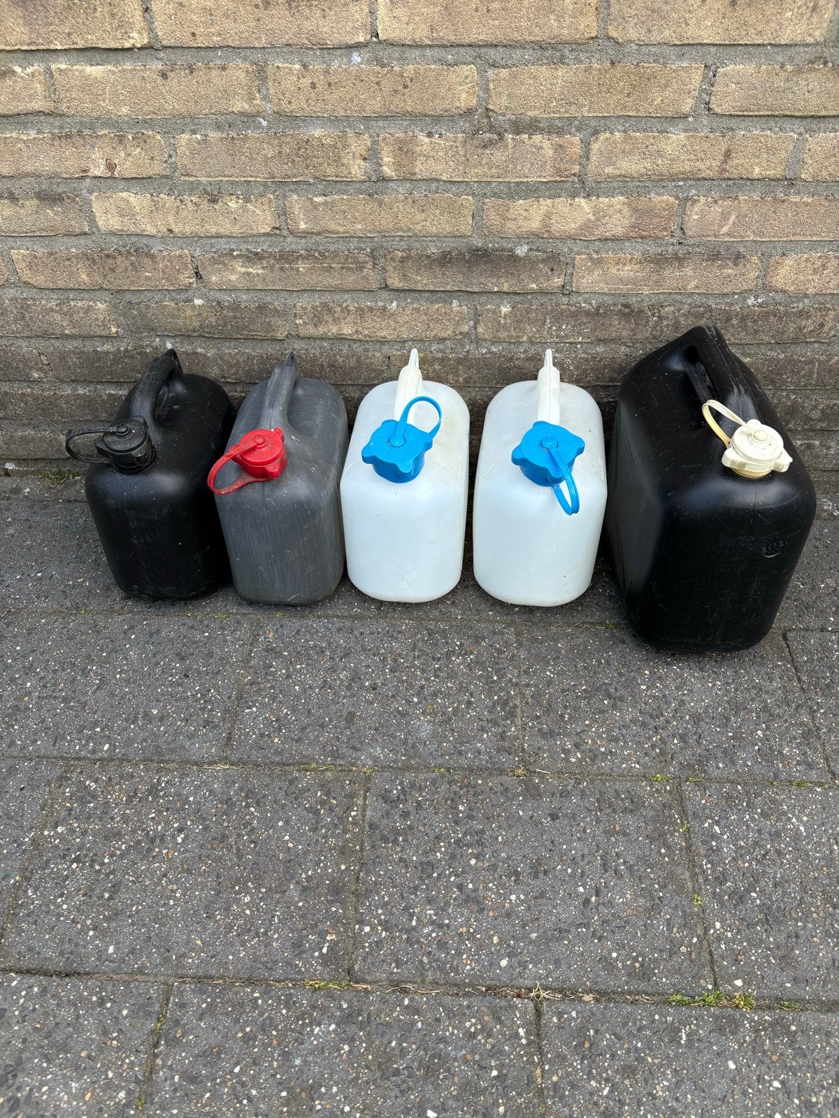 5x Brandstof jerrycans, Ophalen of Verzenden, Gebruikt