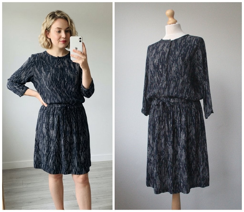 Sessun - NIEUW - prachtige jurk met print - blauw - maat L, Sessun, Maat 42/44 (L), Nieuw, Boven de knie