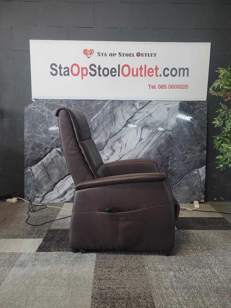 Staopstoel Ciar Leder Bruin, Huis en Inrichting, Fauteuils, Minder dan 50 cm, Minder dan 75 cm, Leer, Ophalen of Verzenden