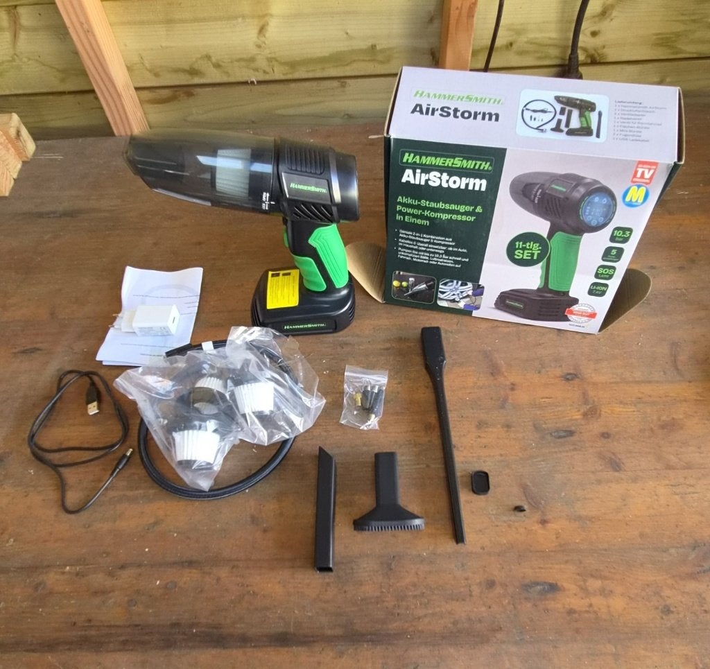 Airstorm compressor en stofzuiger, Ophalen, 10 bar of meer, Nieuw, Minder dan 200 liter/min