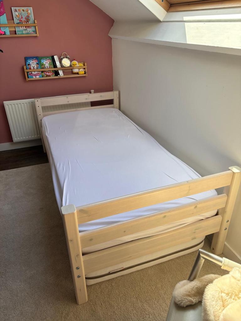 IKEA flexa bed 1-persoonsbed 190x200, Huis en Inrichting, Slaapkamer | Bedden, Gebruikt, Eenpersoons, 90 cm, Hout, Wit, Ophalen