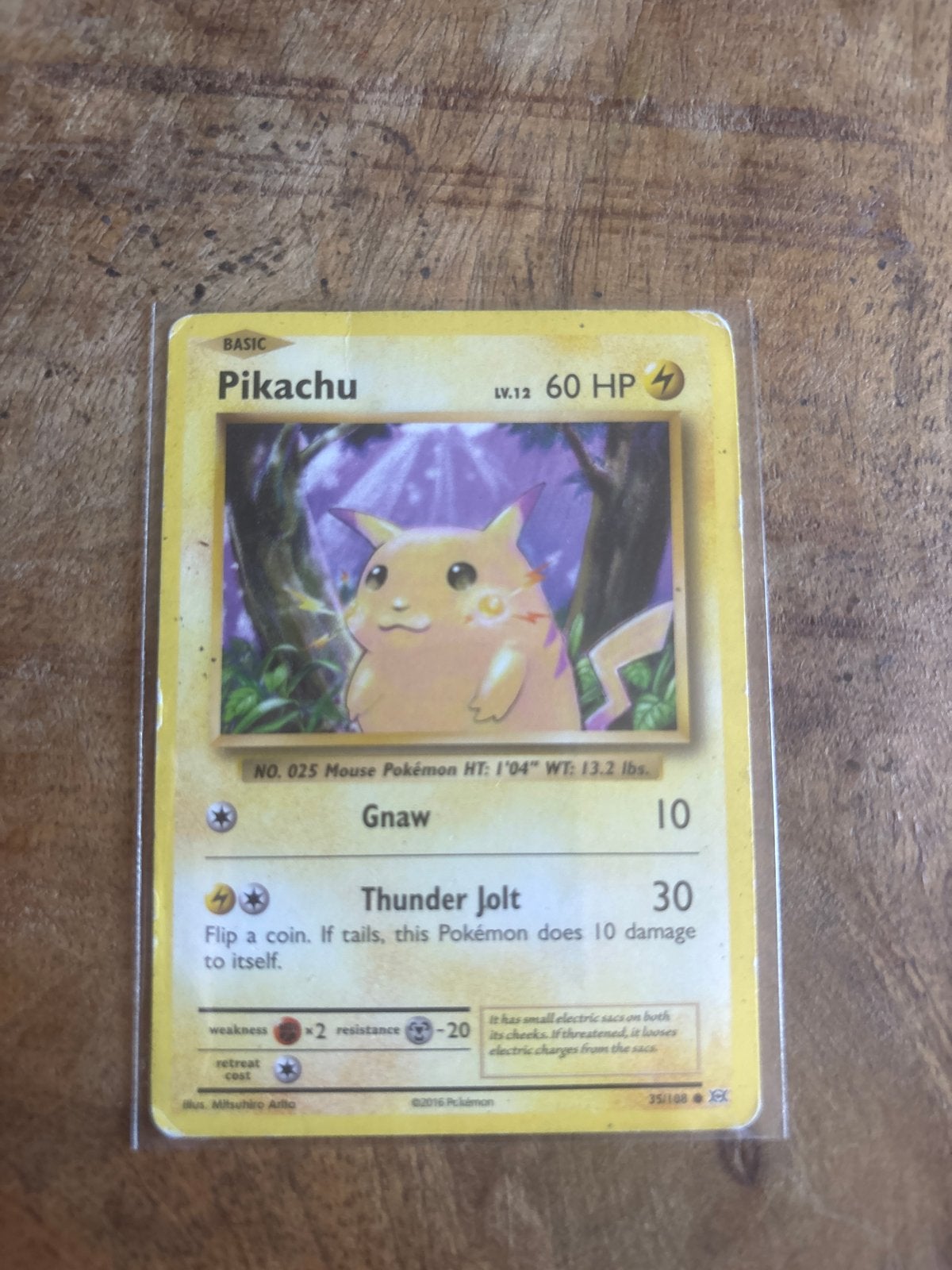 Pikachu Pokémon kaart - Basic, LV.12, 60 HP, Ophalen of Verzenden, Gebruikt, Losse kaart