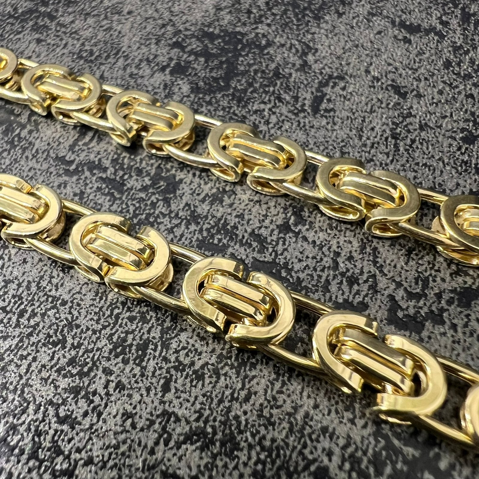 14k gouden ketting Koningsketting platte schakel, Sieraden, Tassen en Uiterlijk, Kettingen, Ophalen of Verzenden, Nieuw, Goud