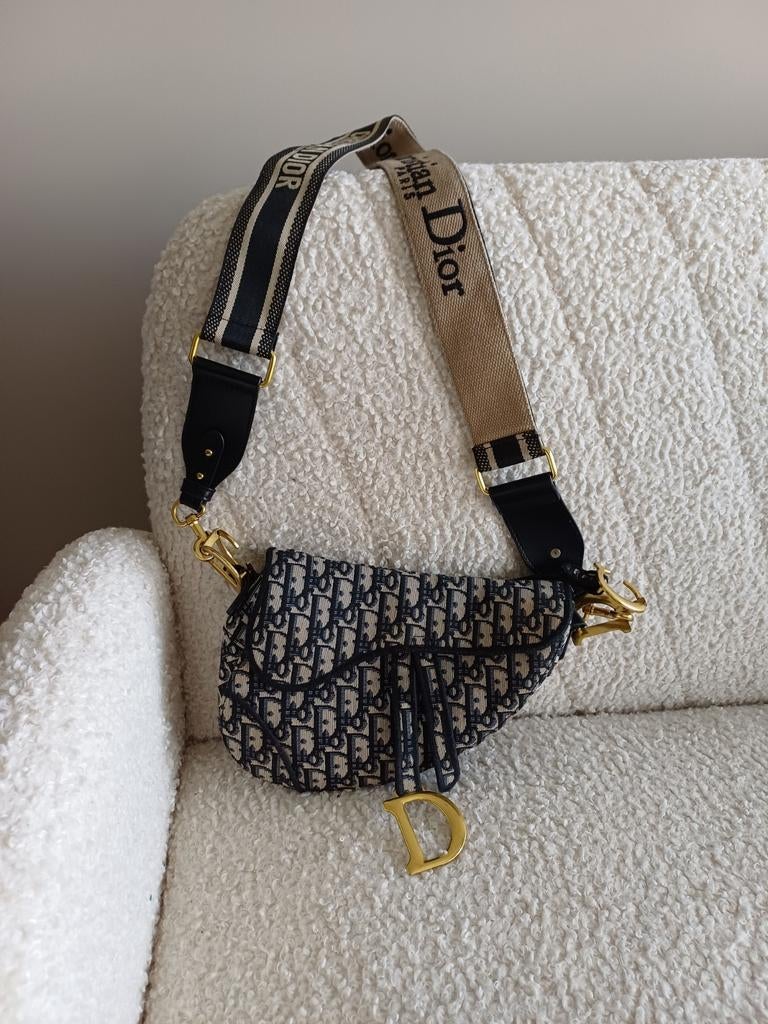 Dior saddle bag, Verzenden, Zo goed als nieuw, Zwart, Schoudertasje
