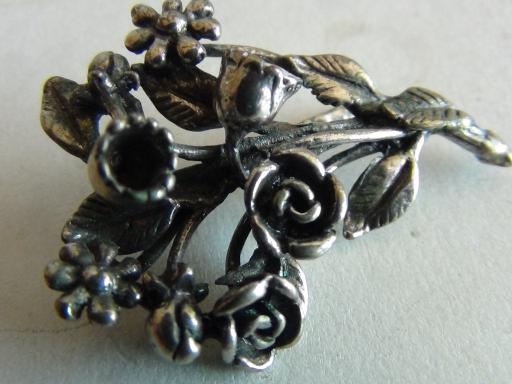 Miniatuur zilver FC9 bloemenboeket +clip zilveren miniaturen, Verzenden, Zilver