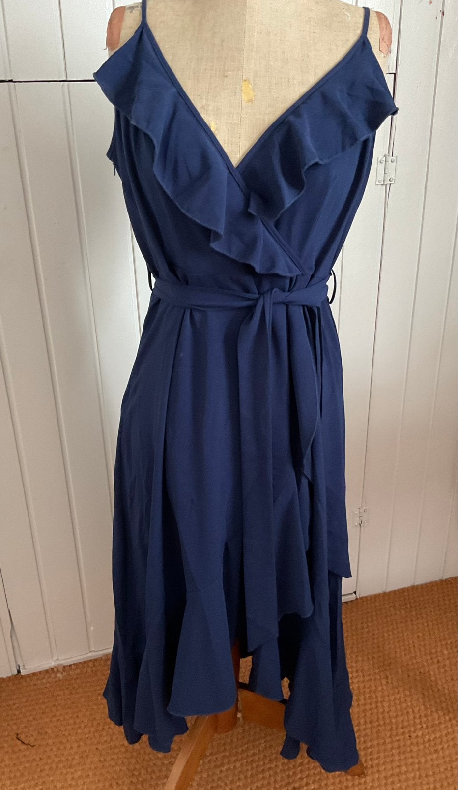 Blauwe jurk XL 44 SHEIN, Kleding | Dames, Grote Maten, Ophalen of Verzenden, Zo goed als nieuw, Blauw, Jurk
