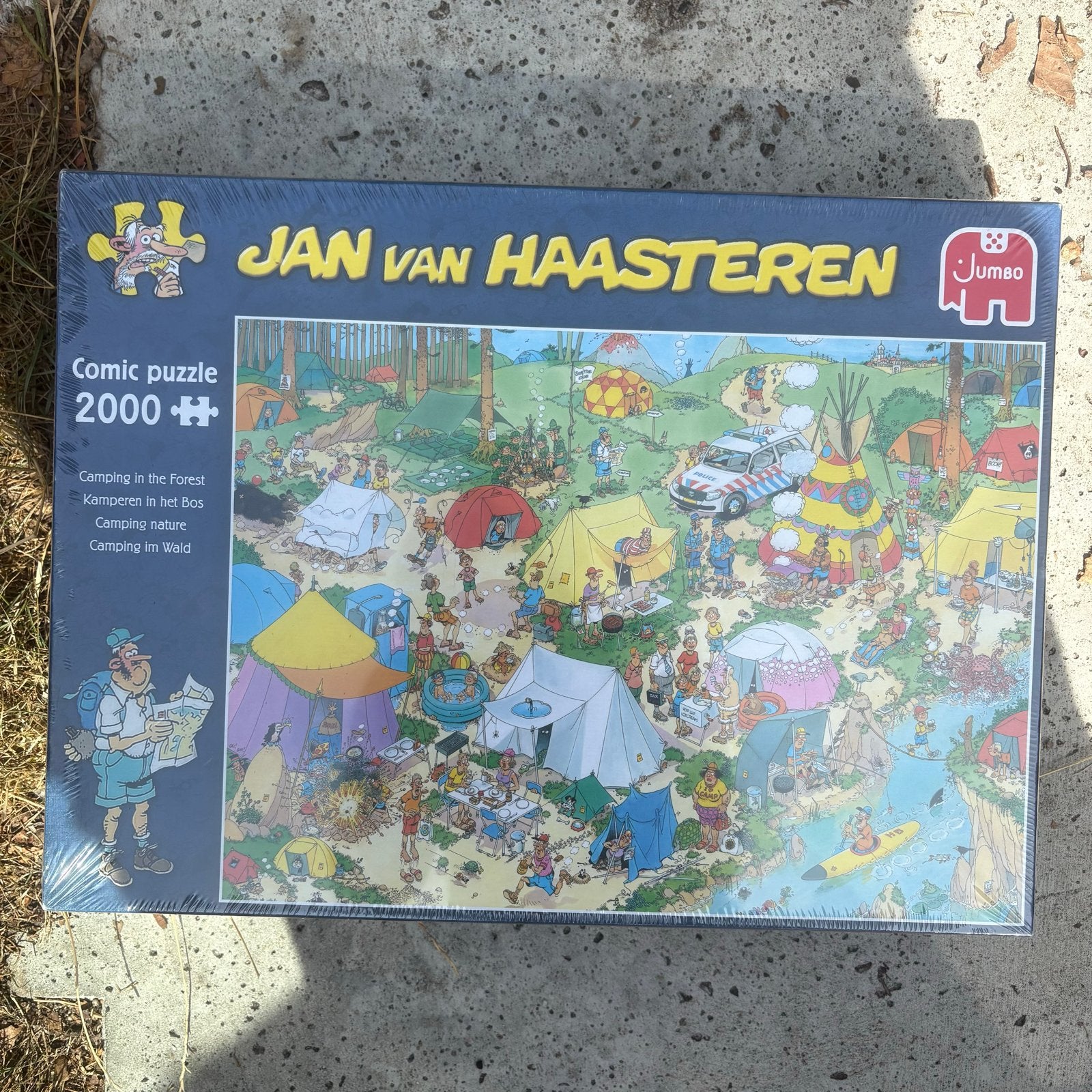 Jan van Haasteren Comic Puzzel - Kamperen in het Bos 2000 st, Ophalen of Verzenden, Meer dan 1500 stukjes, Zo goed als nieuw, Legpuzzel