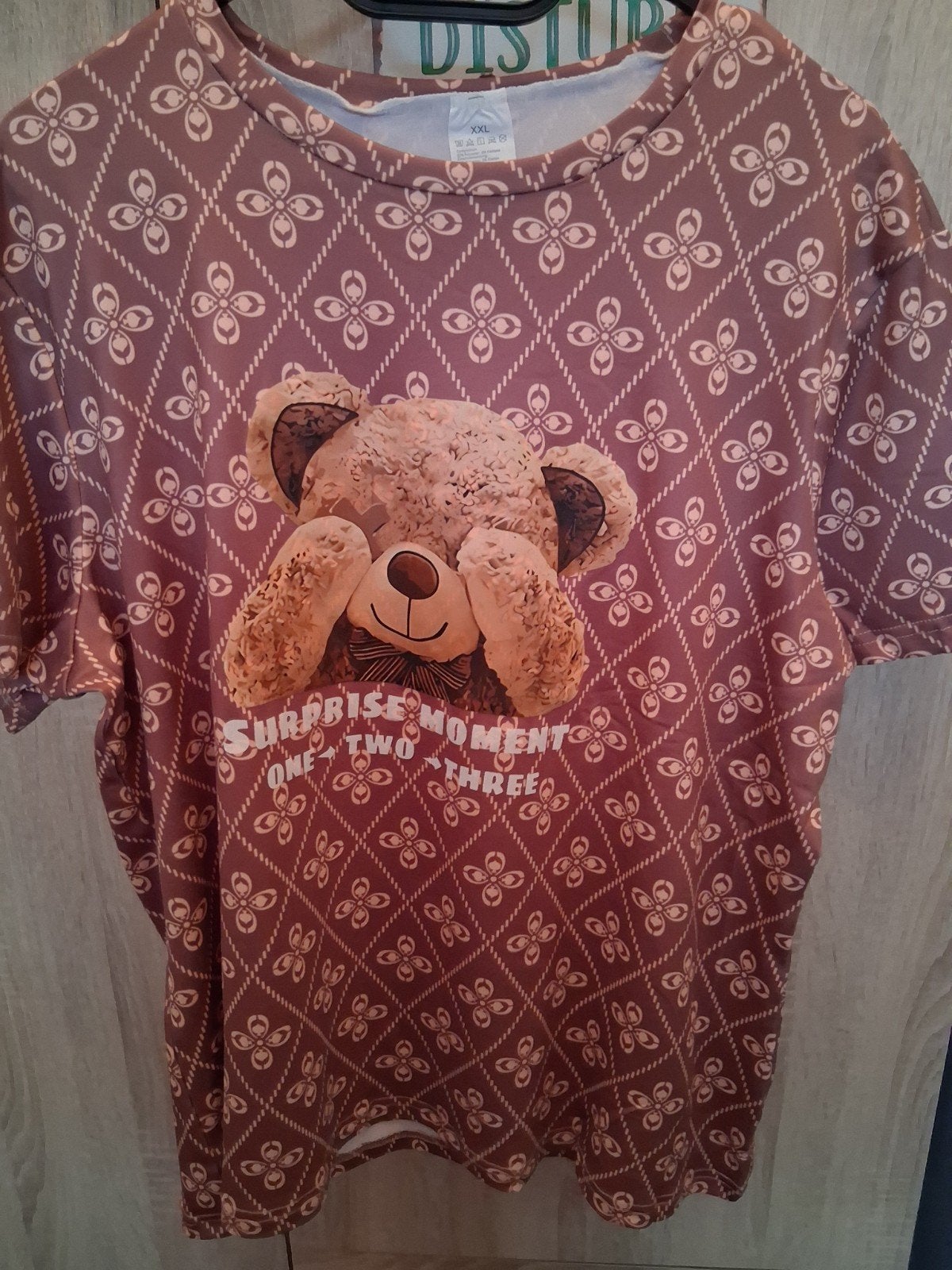 Leuke pyjama set met teddybeer print, maat XXL, Kleding | Dames, Bruin, Maat 46/48 (XL) of groter, Ophalen of Verzenden, Onbekend