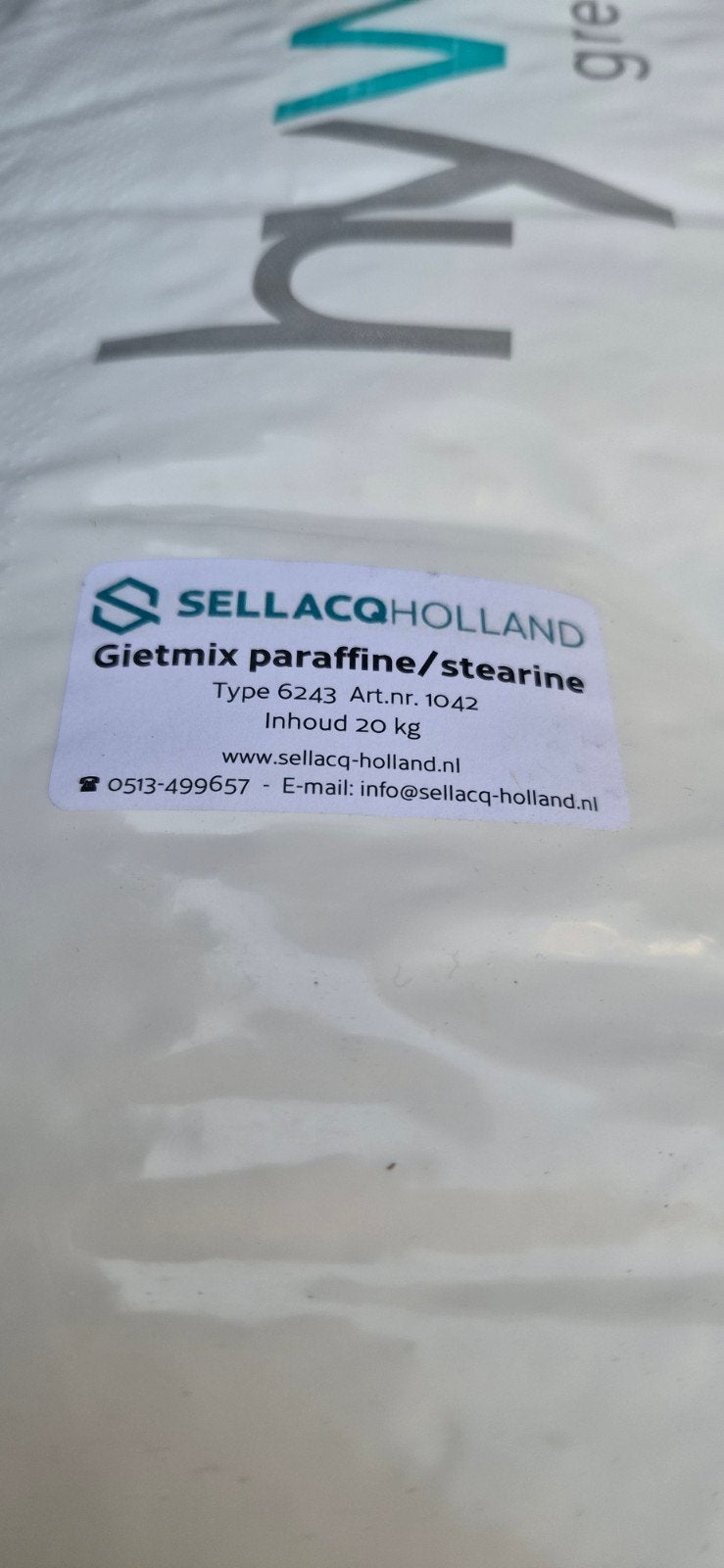 Gietmix paraffine/stearine 20 kg voor kaarsen, Nieuw, Ophalen of Verzenden, Overige materialen, Overige merken