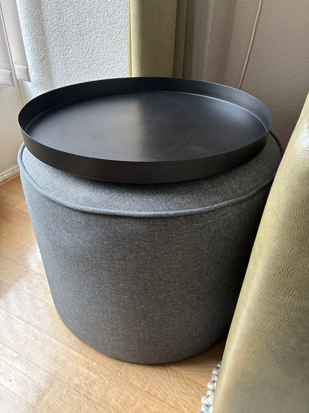 ikea grundsjo poef of bijzettafel met dienblad, Ophalen, Modern,, Rond, Minder dan 50 cm