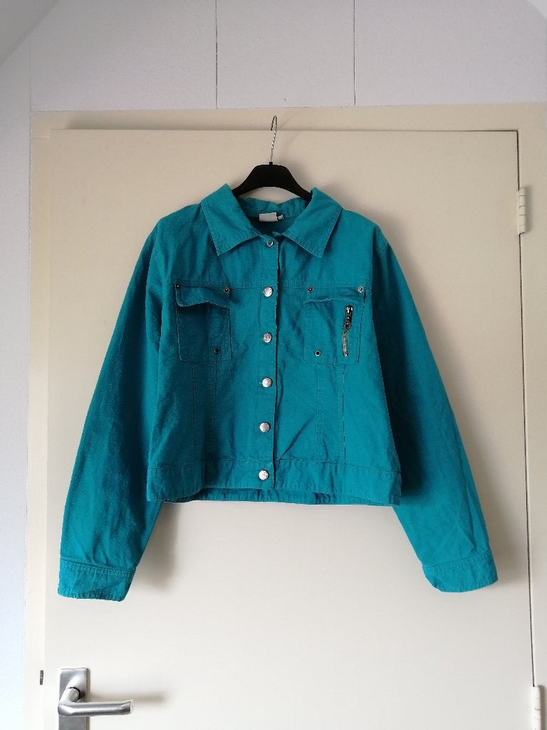 Jacket - Maat 40 / L - Miss Etam - turquoise, Blauw, Zo goed als nieuw, Jasje, Miss Etam