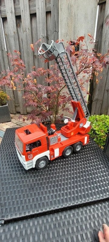 Stoere Bruder Brandweerauto met ladder!, Ophalen of Verzenden, Gebruikt