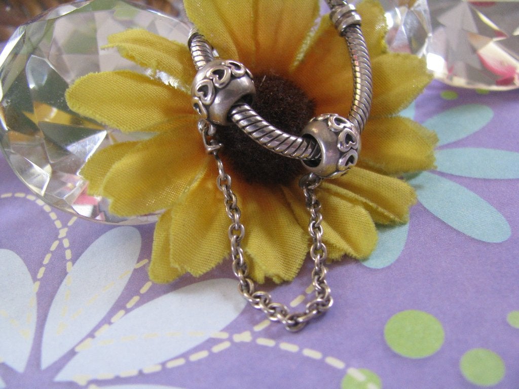 Pandora veiligheids ketting 791088 = lots of 💗 💗 LOVE 💗💗, Ophalen of Verzenden, Zo goed als nieuw, Zilver, Pandora
