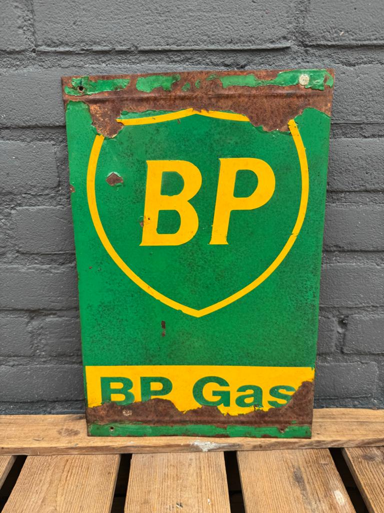 BP Gas oud reclame bordje, Reclamebord, Gebruikt, ., Ophalen of Verzenden