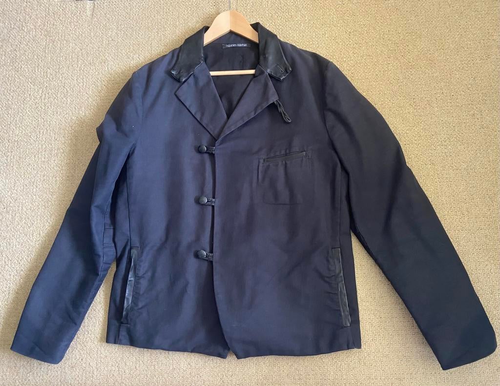 Hannes Roether: jasje/colbert/jack - zwart, 100%katoen, XL, Ophalen of Verzenden, Zo goed als nieuw, Maat 56/58 (XL), Zwart
