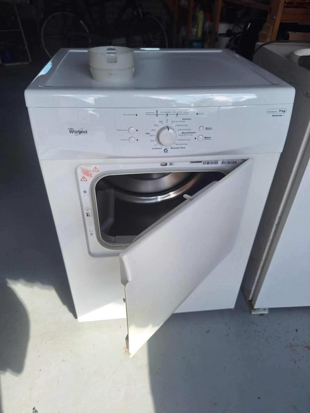 Whirlpool afvoerdroger 7kg, Ophalen, 6 tot 8 kg, Gebruikt, Luchtafvoer