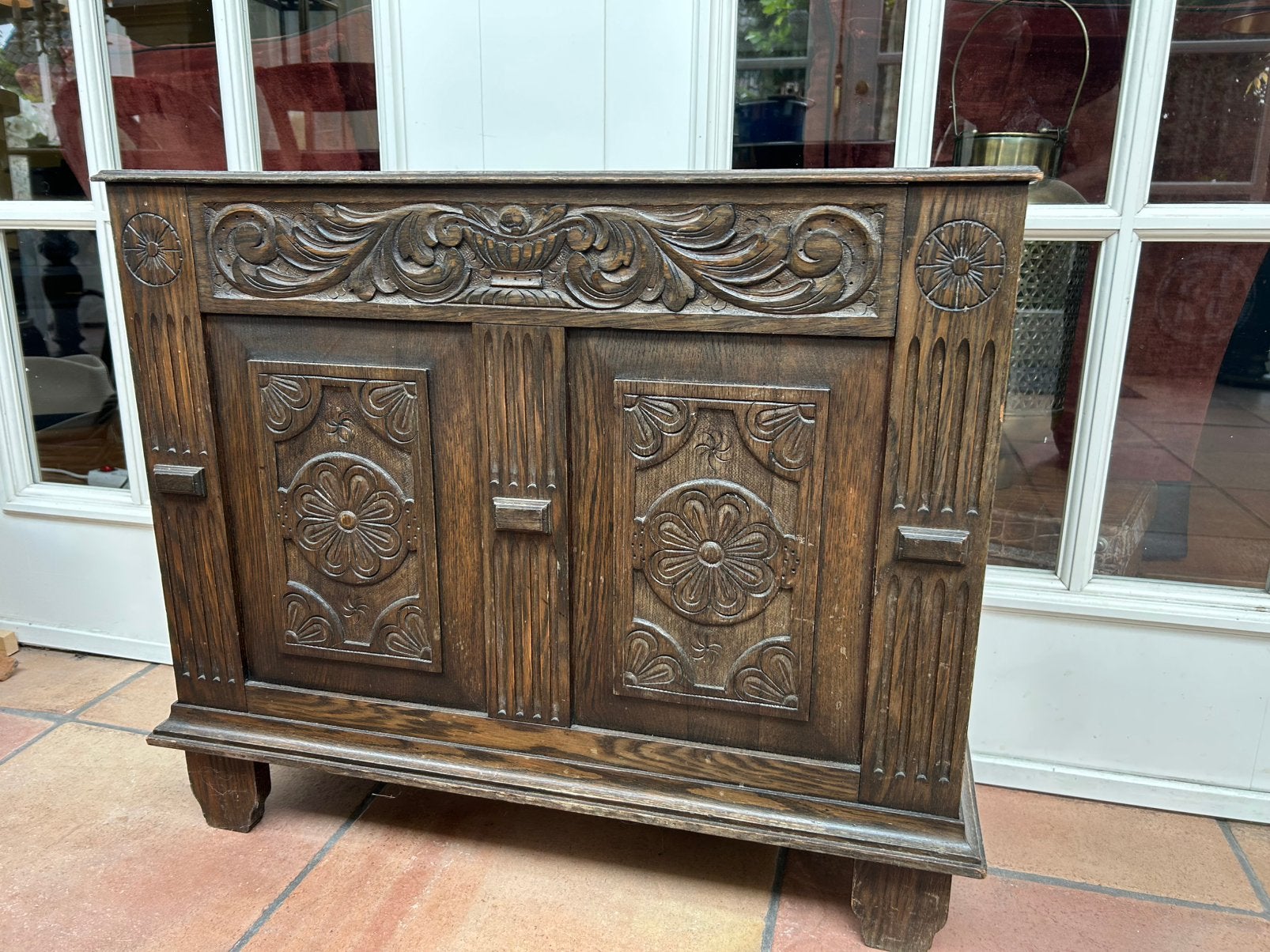 Antieke eiken paraplubak 1890-1910, Ophalen, Eikenhout, 50 tot 100 cm, Zo goed als nieuw