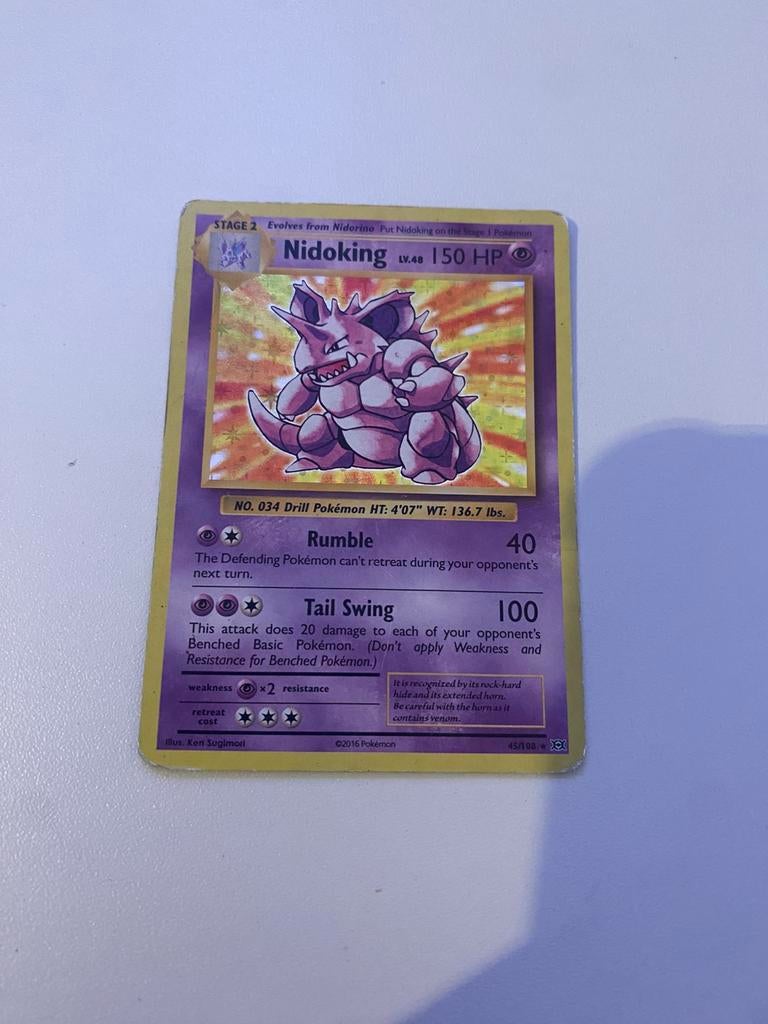 Pokemon kaart (nidoking holo), Ophalen of Verzenden, Zo goed als nieuw, Losse kaart