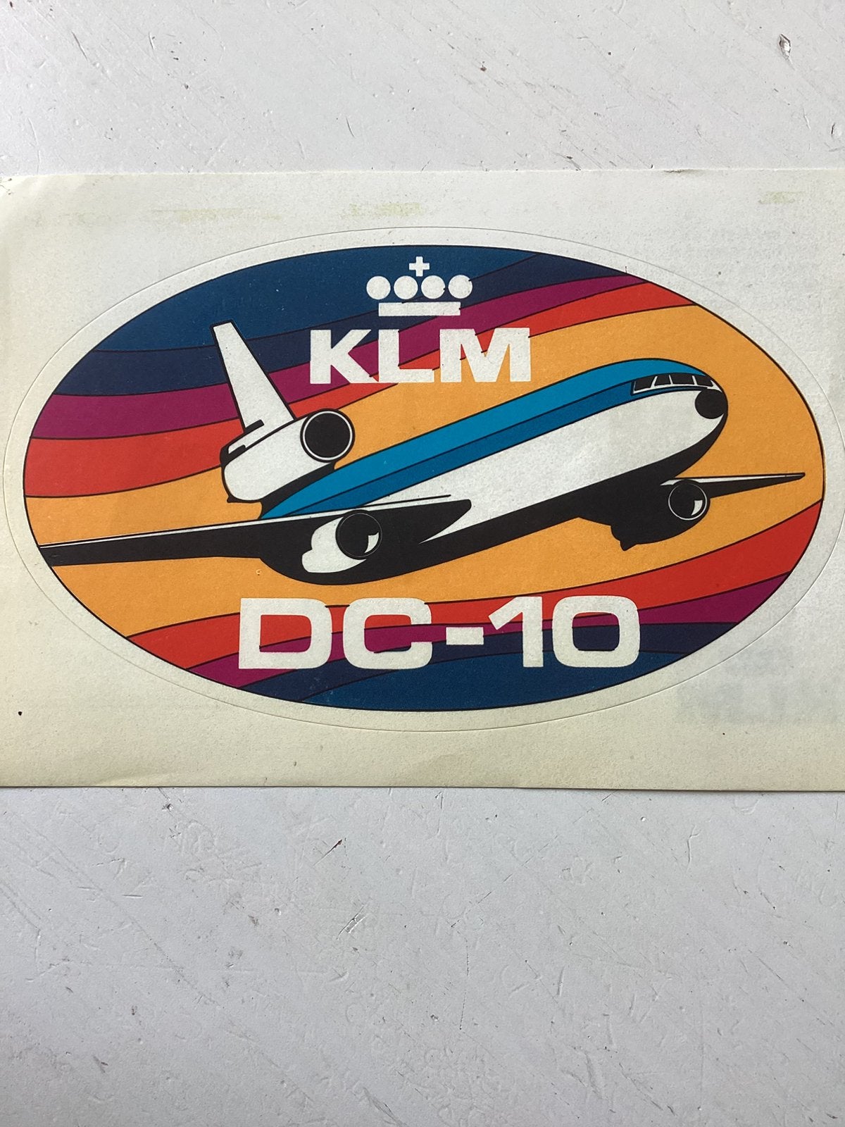 Sticker KLM DC-10, Verzamelen, Stickers, Verzenden, Zo goed als nieuw