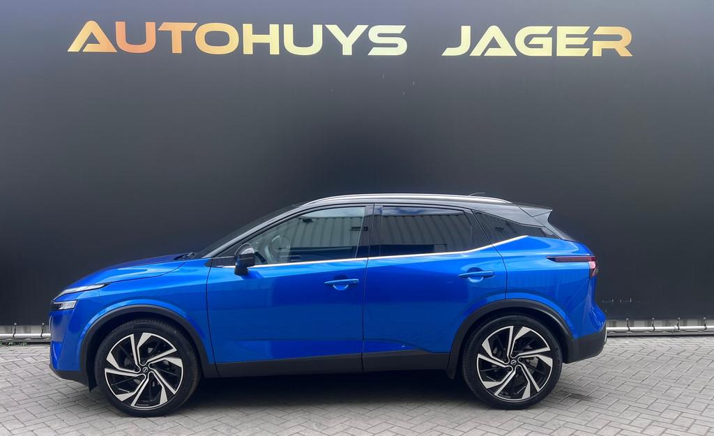 Nissan Qashqai 1.3 MHEV Tekna Plus Pano H&U Stoelmassage Car, Auto's, Gebruikt, Zwart, 4 cilinders, Blauw