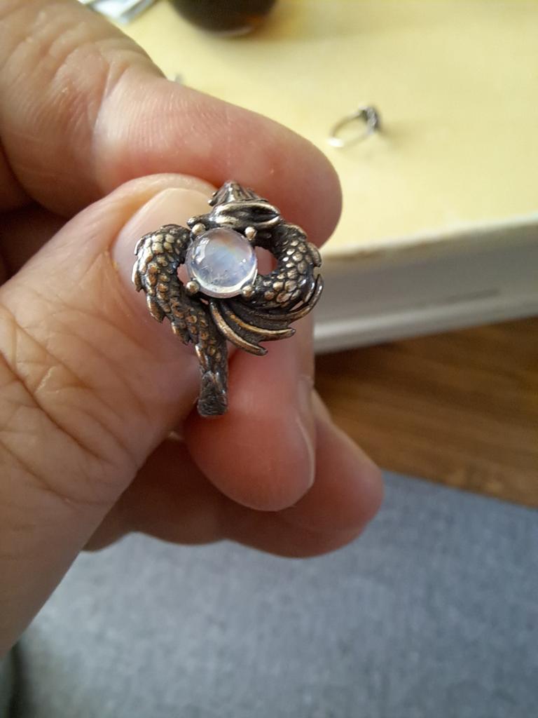 Ring maansteen echt zilver in maat verstelbaar, Sieraden, Tassen en Uiterlijk, Ringen, Ophalen of Verzenden, Kleiner dan 17, Dame