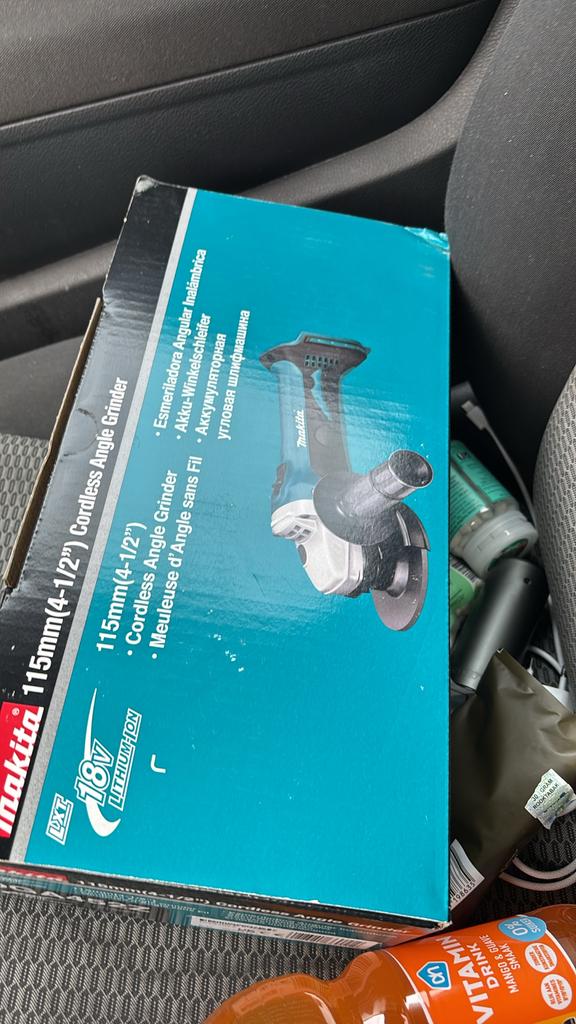 Makita DGA458Z Accu Haakse Slijper 18V (Body), Ophalen of Verzenden, Nieuw, Minder dan 700 watt, Haakse handslijpmachine