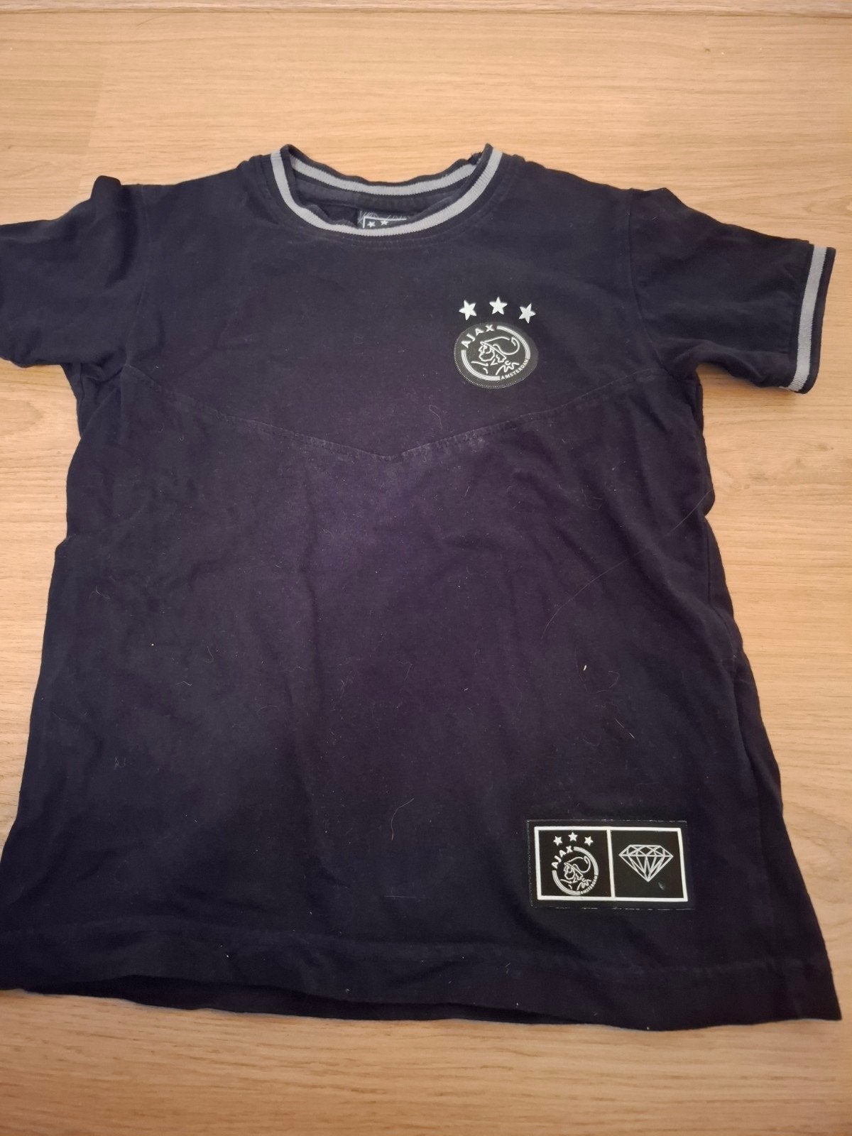 Ajax T-shirt Maat 116 Zwart - Gedragen, Zwart, Overige maten, Ophalen of Verzenden, Ajax