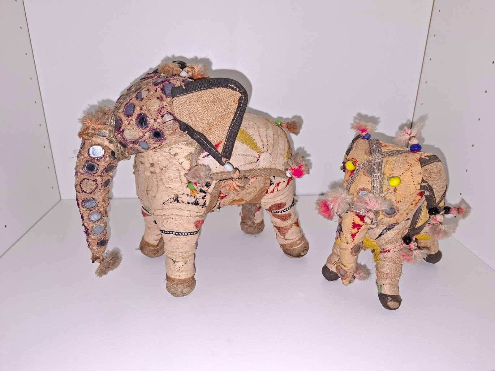 Set van 2 handgemaakte Indiase olifanten, decoratief, Ophalen of Verzenden