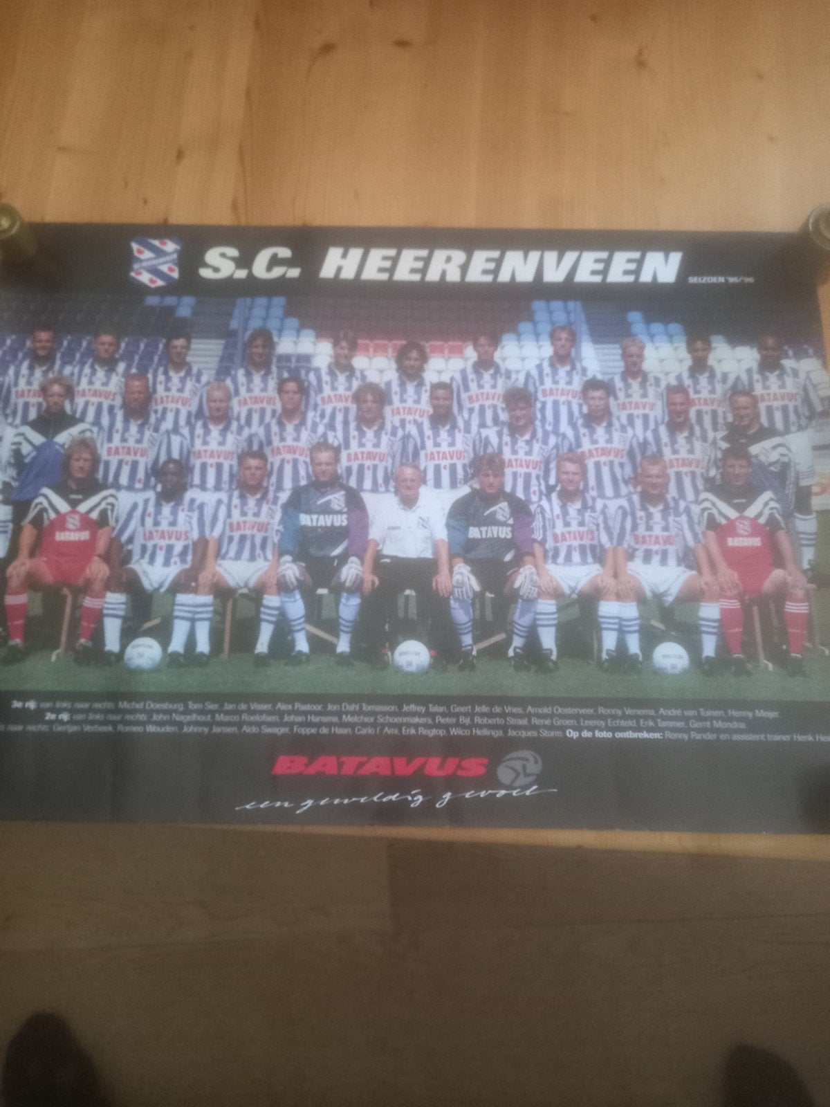 Poster van  sponsor batavus sc Heerenveen  seisoen 1995/96, Ophalen of Verzenden, Zo goed als nieuw, Overige binnenlandse clubs