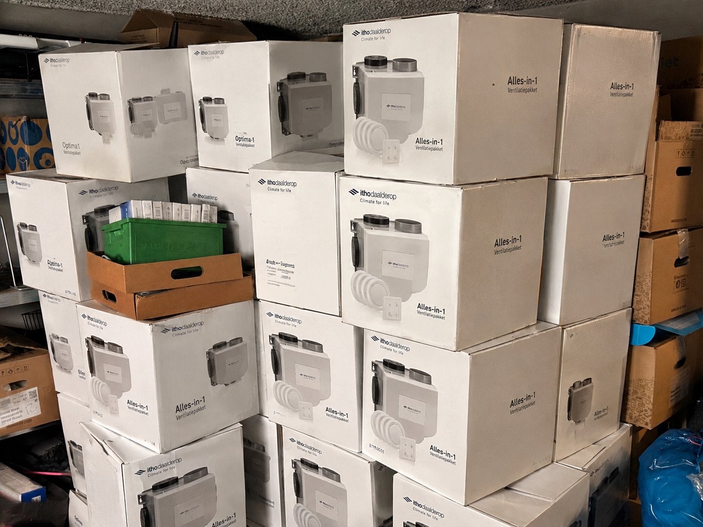Itho Daalderop Ventilatieboxen (Alles-in-1 & Optima) + RFT's, Ophalen of Verzenden, Gebruikt, Ventilator