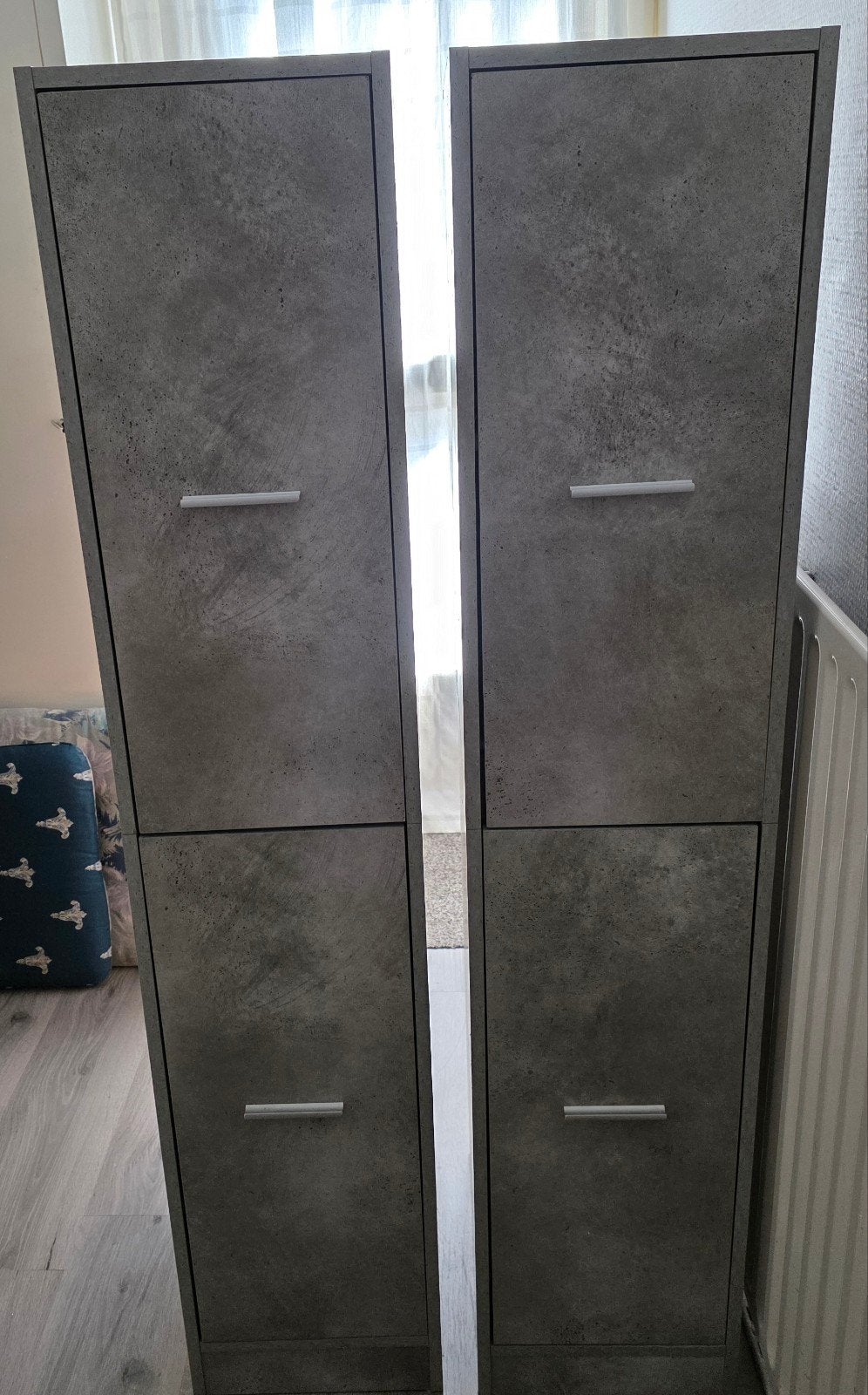 2x vidaXL Apothekerskast 30x41x144,5 cm Betongrijs, Ophalen