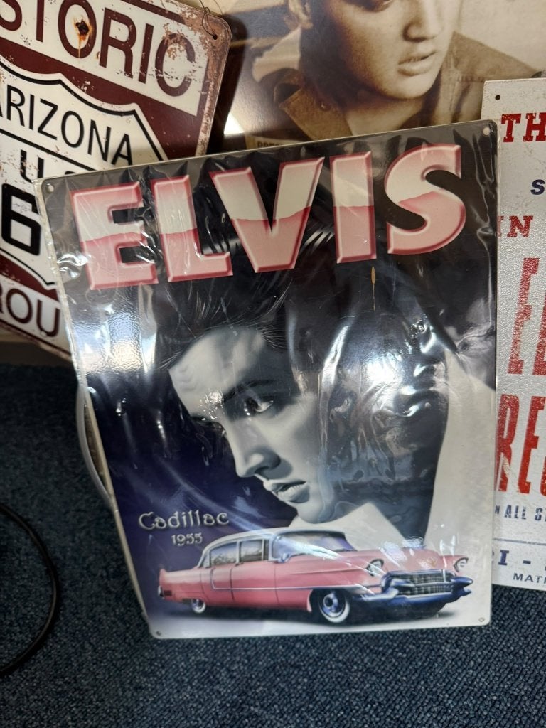 Elvis Presley Collectie: Plaat, Foto en Route 66 Bord, Rock, Gebruikt, Overige formaten, Ophalen of Verzenden