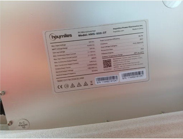 Hoymiles HMS-800-2T Micro-omvormer - Nieuw in doos, Doe-het-zelf en Verbouw, Overige typen, Nieuw, Ophalen of Verzenden, Niet gespecificeerd op productlabel