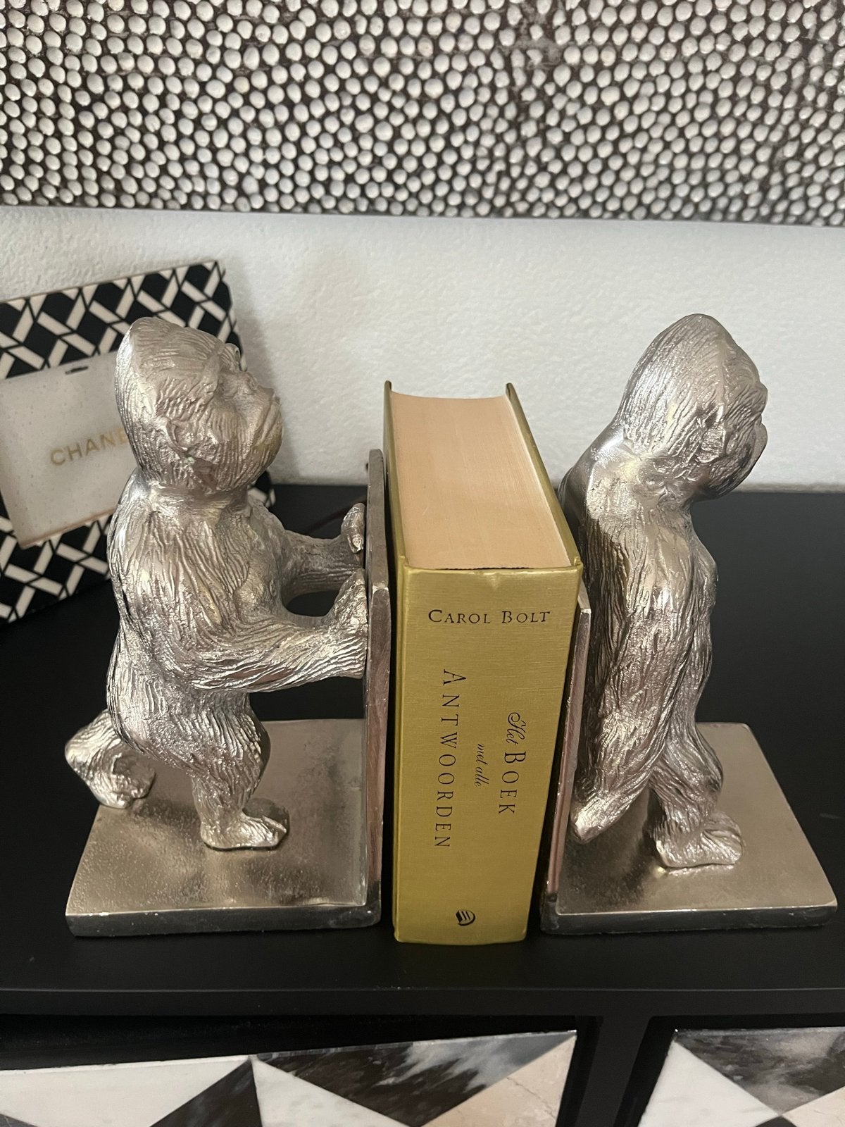 Colmore Boekensteunen - Zilverkleurig Apen, Ophalen of Verzenden, Zo goed als nieuw, Zilver, Metaal