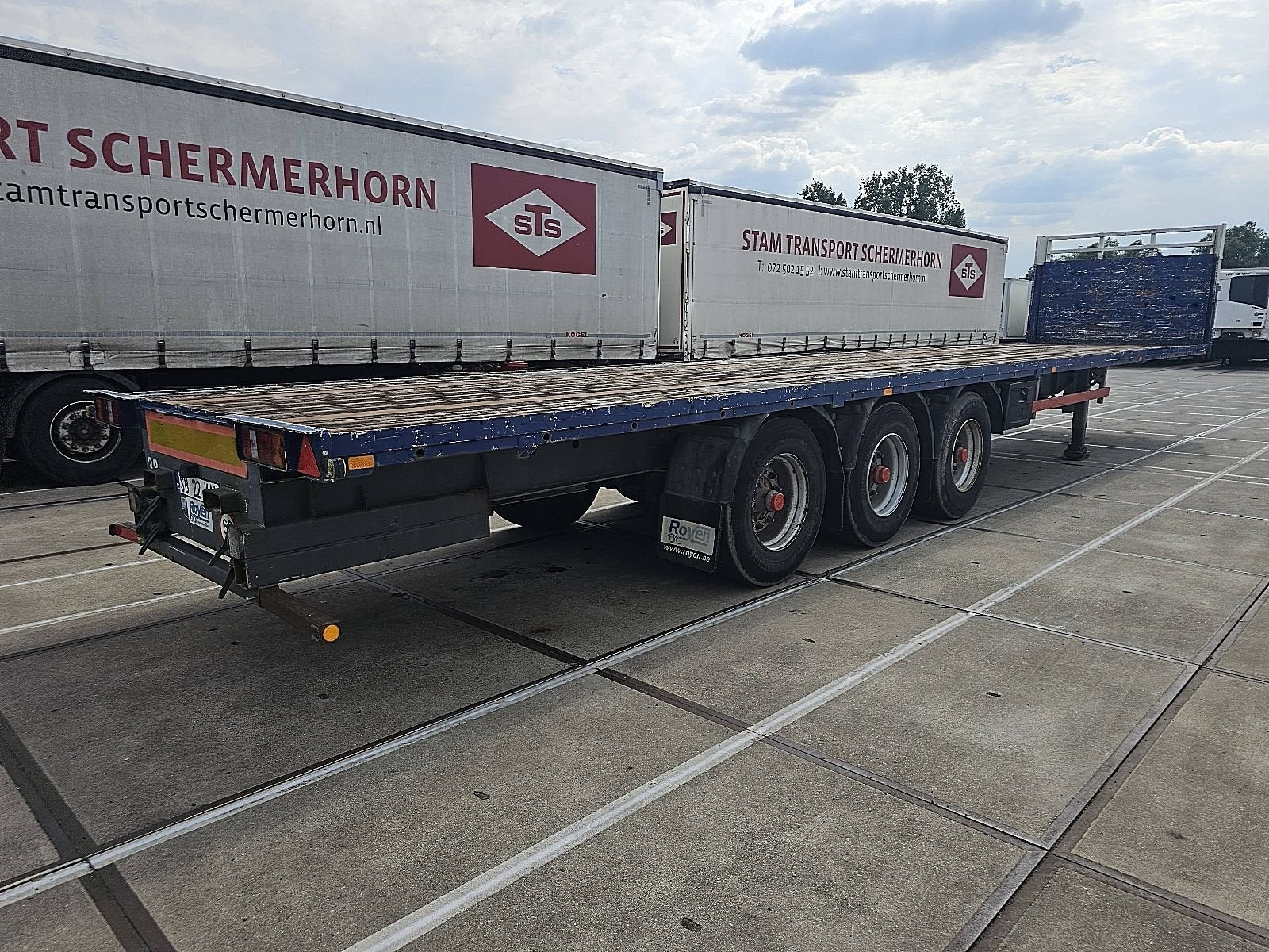 VAN HOOL 3 AXLE PLATFORM hard wood floor, Auto's, Overige kleuren, Bedrijf, Aanhangers en Opleggers, Te koop
