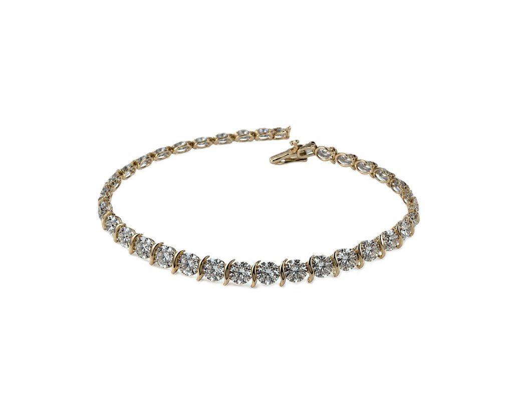 9 Karaat Bicolor Tennis Armband 0.15 ct Diamant, Ophalen, TIEMAN JUWELIERS, Gebruikt, -