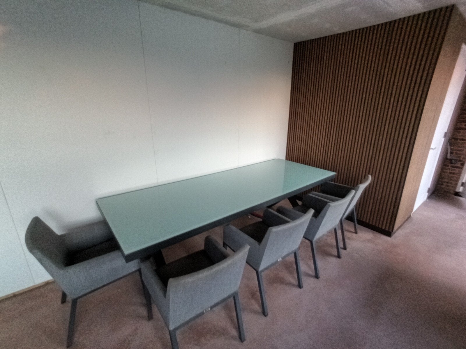 Bristol Tuinset met 8 stoelen en frosted glazen blad, Tuin en Terras, Ophalen, Gebruikt, Aluminium, 8 zitplaatsen