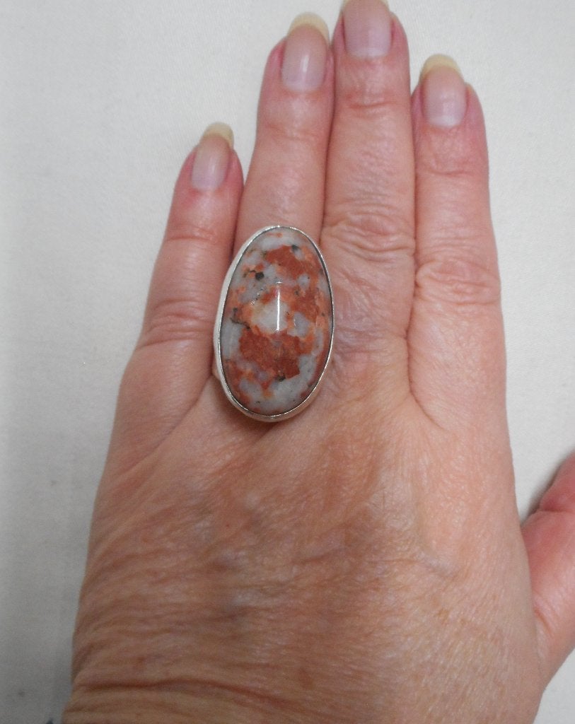 Zilveren antieke zeer royale ring met grote steen nr.1771, Sieraden, Tassen en Uiterlijk, Verzenden, Zilver, Ring