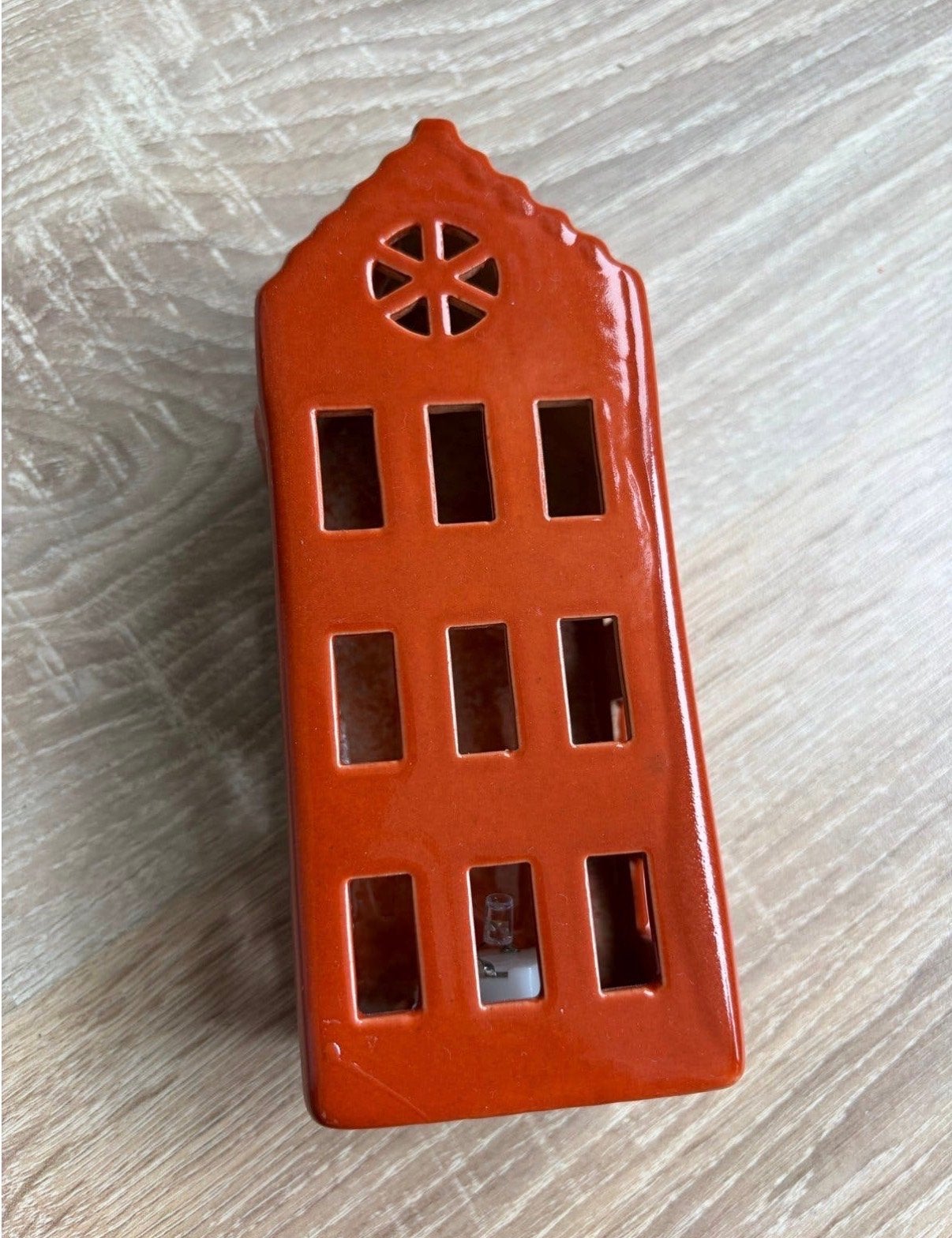 Aardewerk huisje decoratie - Terracotta, Huis en Inrichting, Ophalen of Verzenden, Gebruikt, Oranje, Steen/keramiek