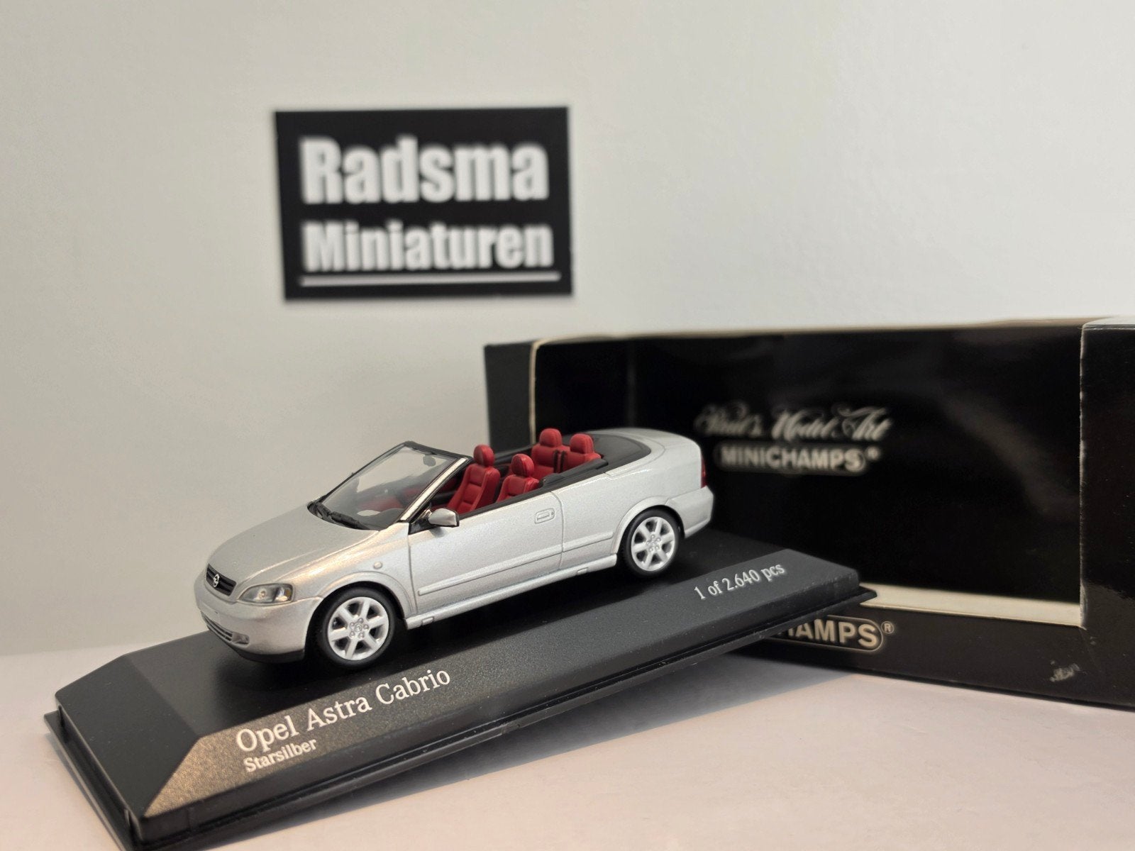 Opel astra G Cabriolet - Silver - 1:43 Minichamps, Auto, Ophalen of Verzenden, Zo goed als nieuw, MiniChamps