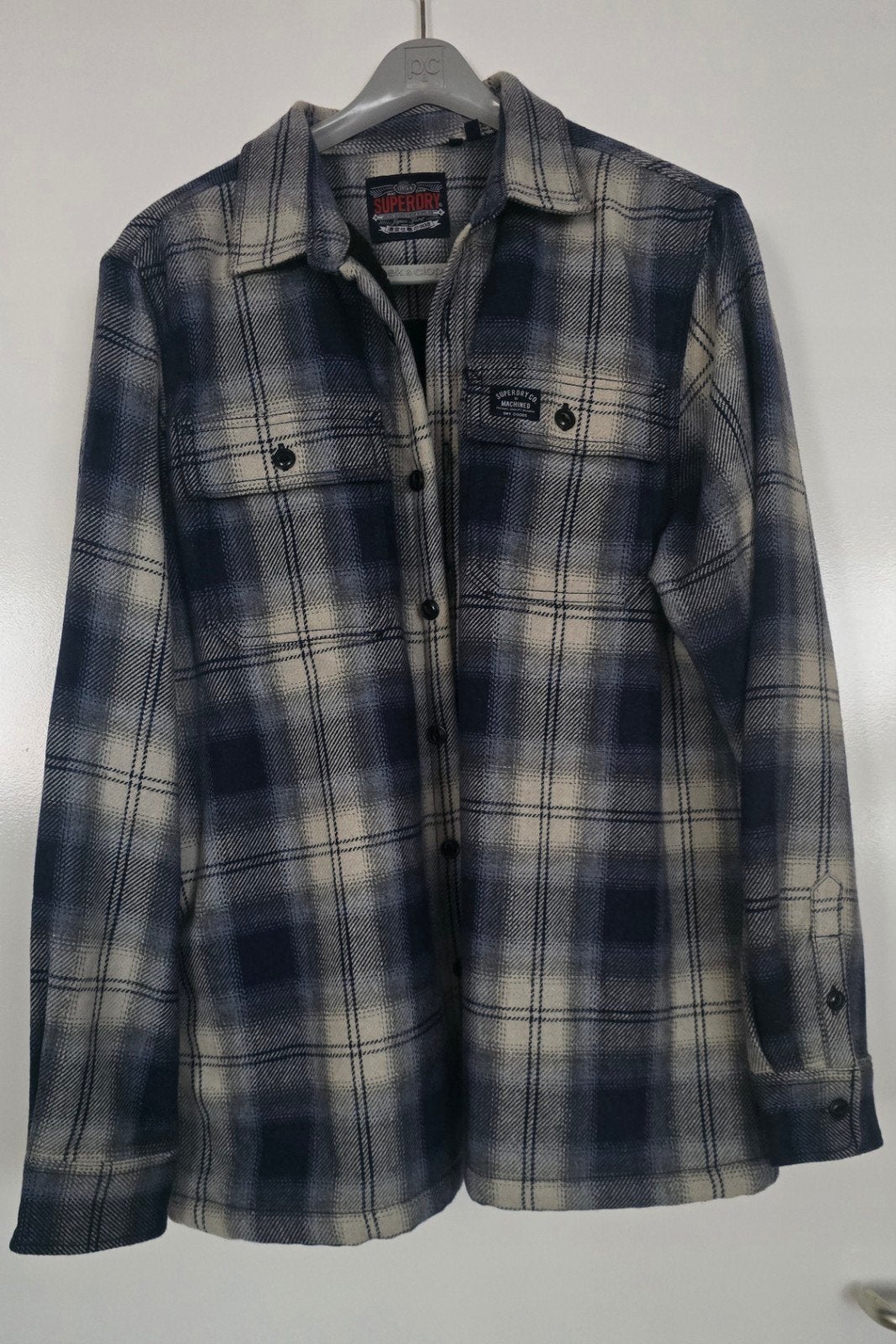 'Superdry', mt XL/2XL, houthakkersjas, gevoerd, Kleding | Heren, Jassen | Winter, Blauw, Ophalen of Verzenden, Superdry, Maat 56/58 (XL)