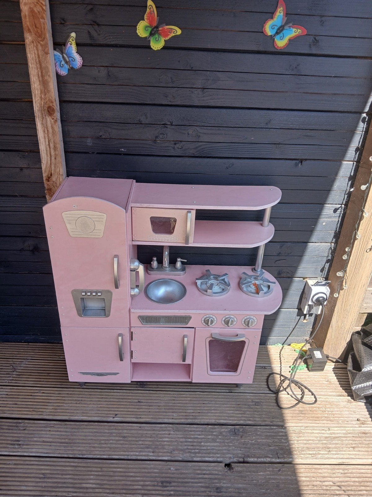 Roze speelkeuken met accessoires en kassa, Ophalen, Gebruikt, Hout, Speelkeuken