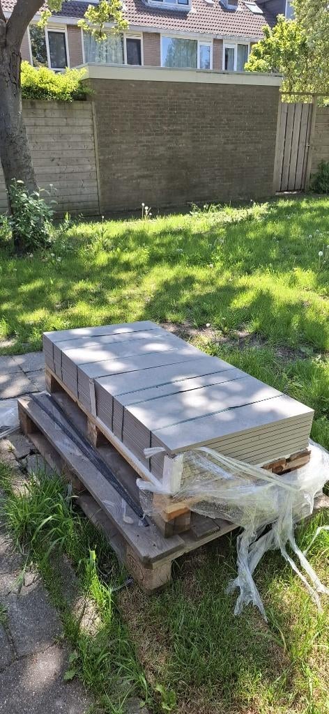 Tuintegels nieuw restant na opknappen tuin., Tuin en Terras, Ophalen, Keramiek, Nieuw, 10 m² of meer