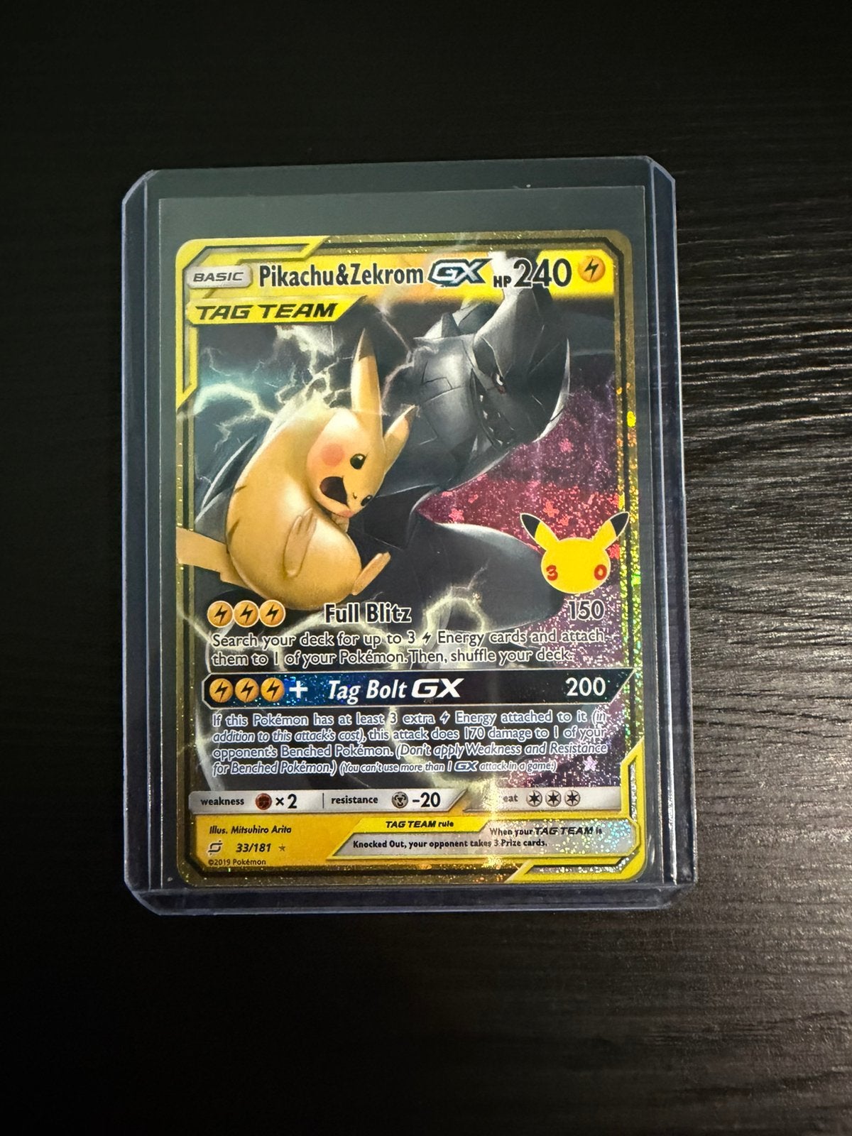Pokemon 30 jaar classic pikachu & zekrom gx, Hobby en Vrije tijd, Ophalen, Nieuw, Losse kaart, Foil