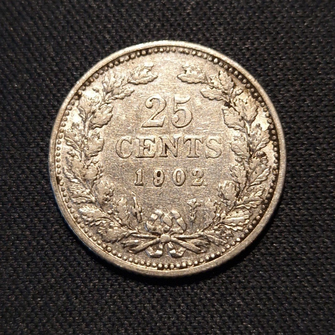 25 cent 1902, Verzenden, Zilver, 25 cent, Koningin Wilhelmina