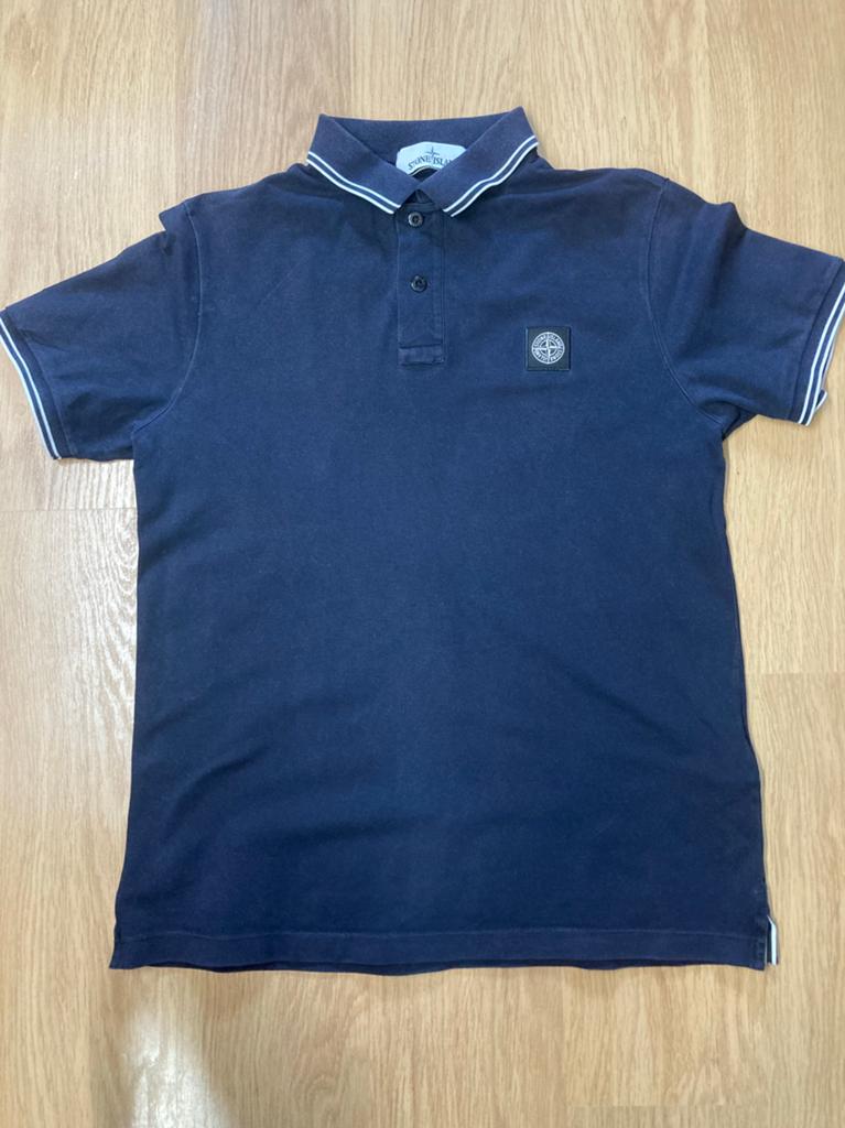 Stone Island Polo - L - Navy - Authentiek - Logo op borst, Kleding | Heren, Maat 52/54 (L), Blauw, Ophalen of Verzenden, Stone Island
