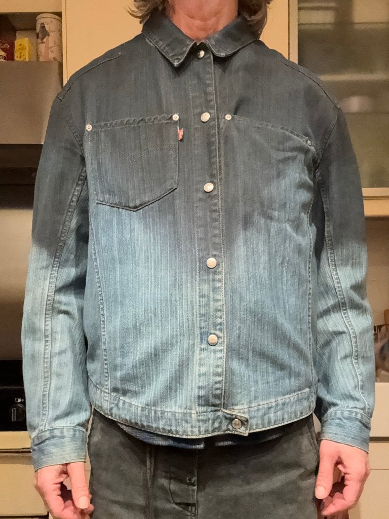 Vintage late 90’s  Levi’s denim shirt/jacket, Blauw, Maat 56/58 (XL), Ophalen of Verzenden, Gedragen