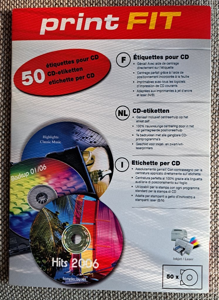 PRINT FIT – CD-etiketten      (zo goed als nieuw), Ophalen of Verzenden, Zo goed als nieuw