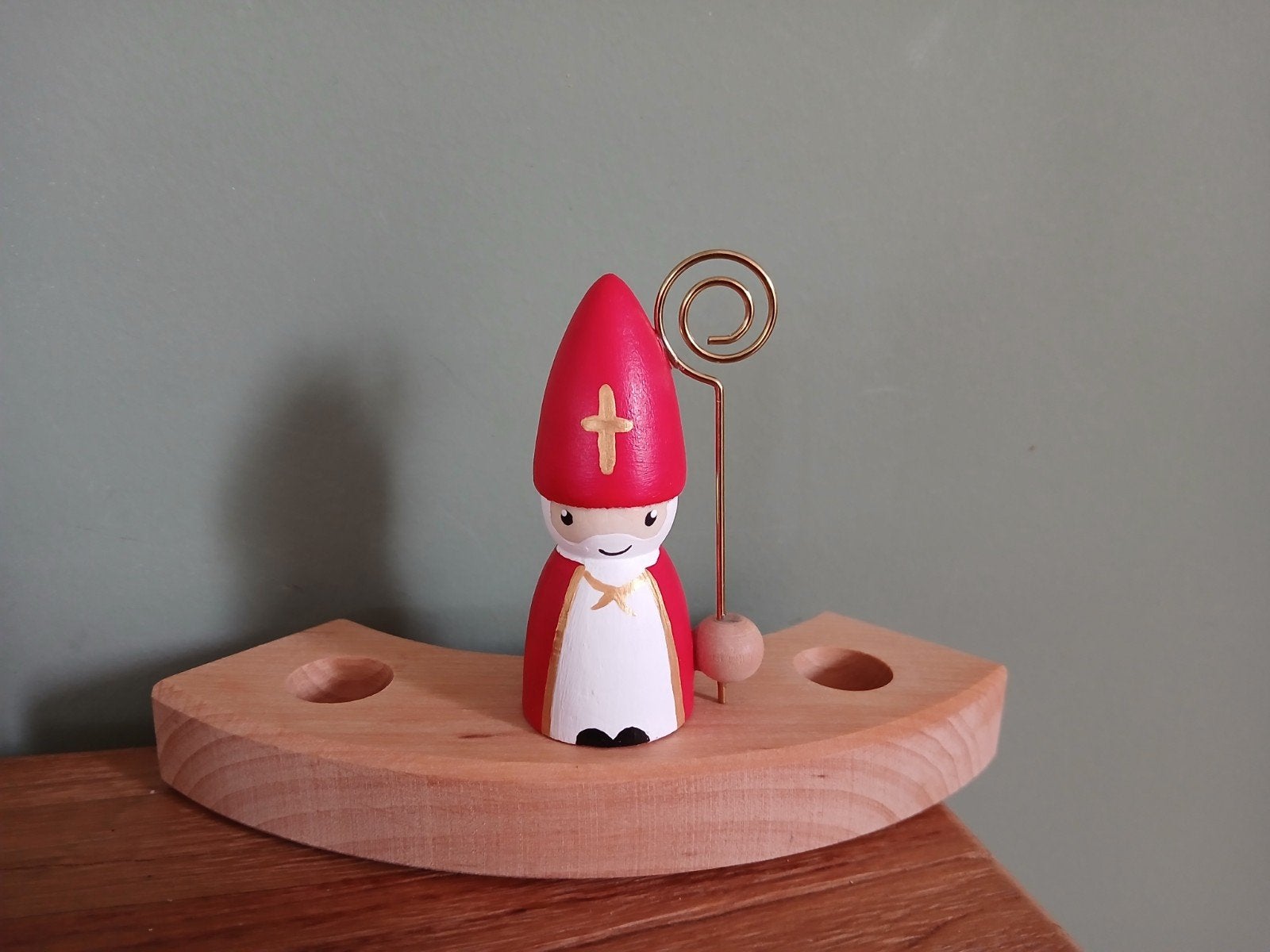 Jaarringsteker sinterklaas met staf oa voor grimm's, Diversen, Ophalen of Verzenden