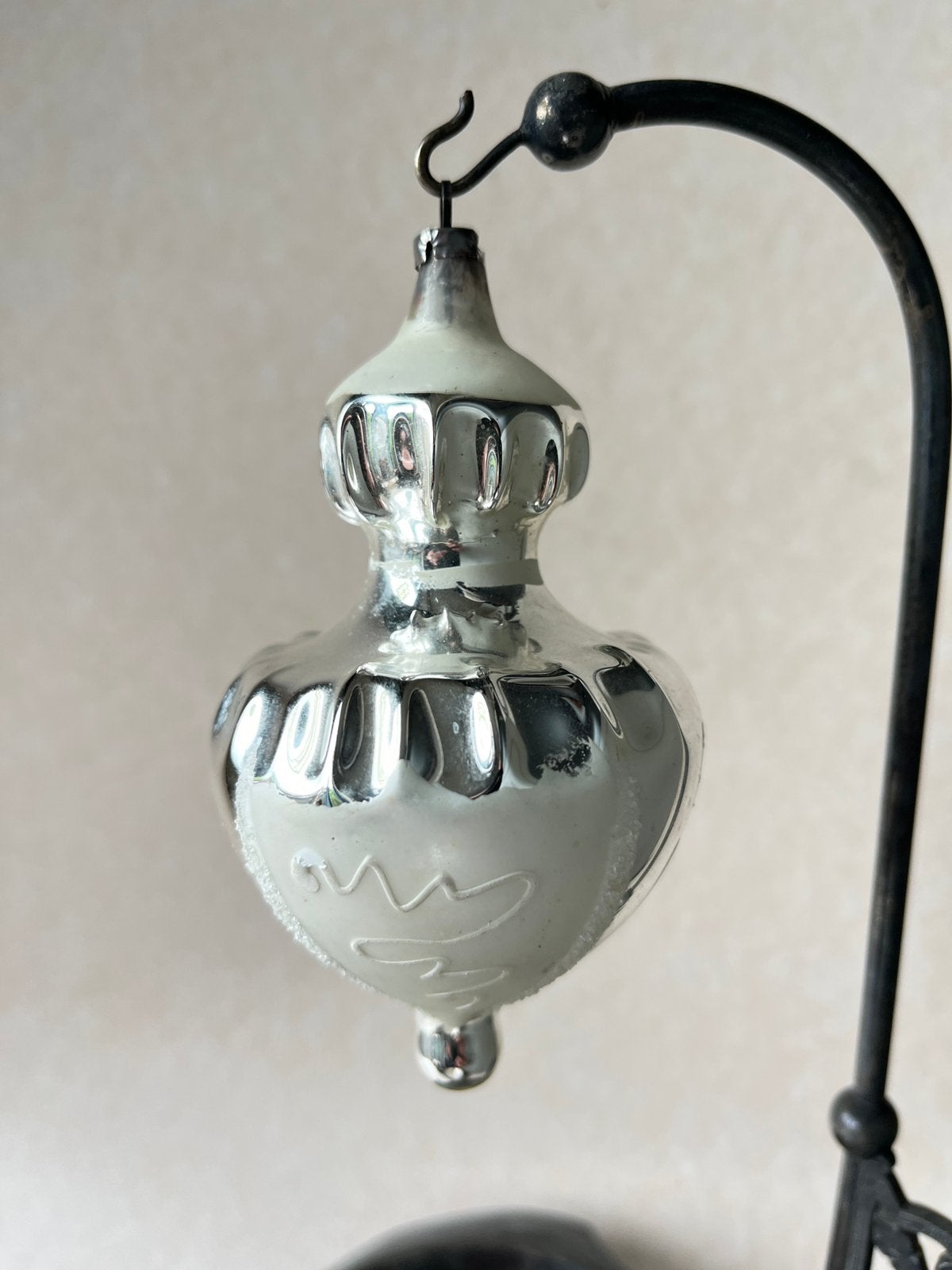 Oude zilveren glazen kerstbal (nr 54), Diversen, Kerst, Gebruikt, ., Ophalen of Verzenden, .